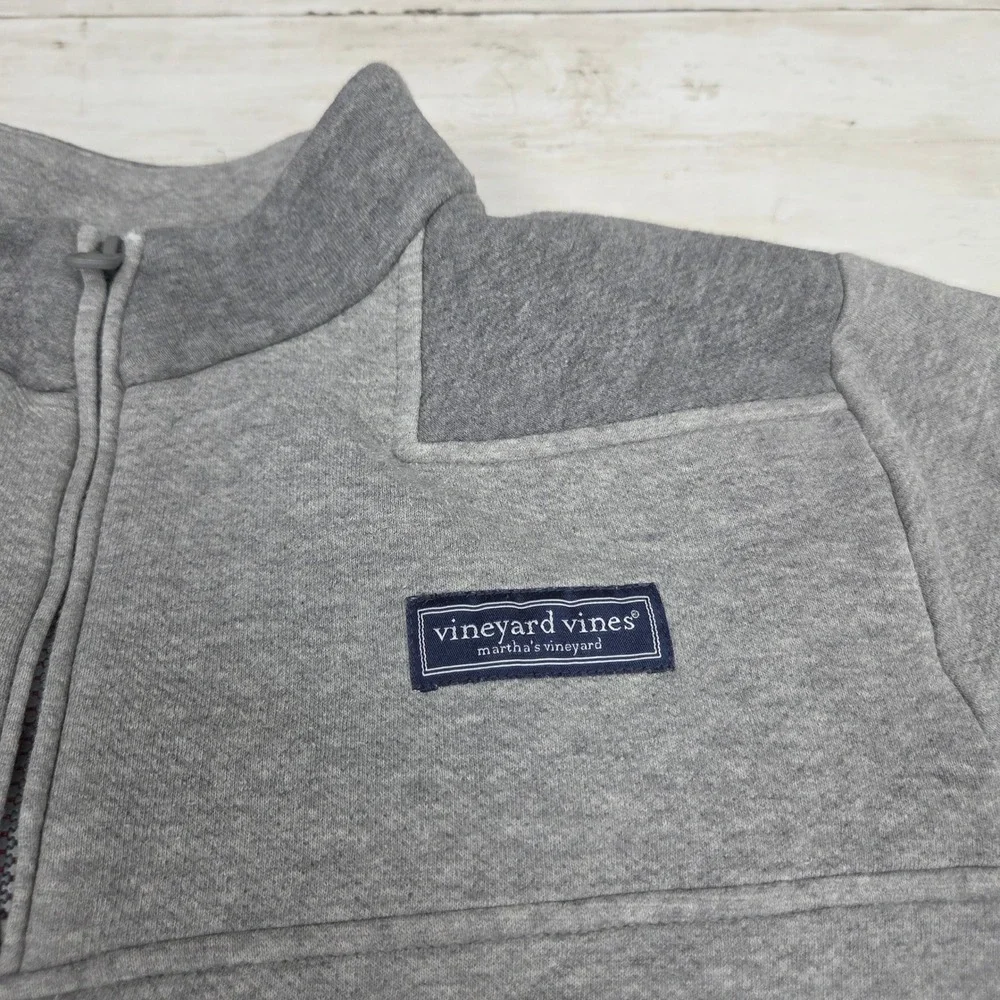 Vineyard Vines Shep Shirt Quarter Zip Pullover Mens Medium Gray Damaged